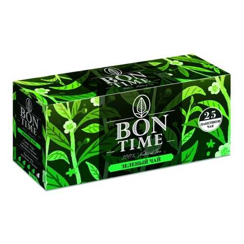 Чай BonTime Natural Tea, зелёный, 25 пакетиков в Несте Ойл
