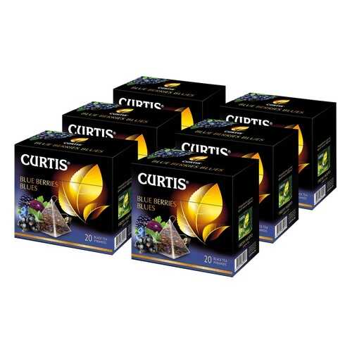 Чай Curtis Blue Berries Blues, чёрный с добавками, 20 пирамидок х 6 упаковок в Несте Ойл