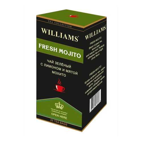 Чай Williams Fresh Mojito, зеленый с лимоном и мятой мохито, 25 пакетиков в Несте Ойл