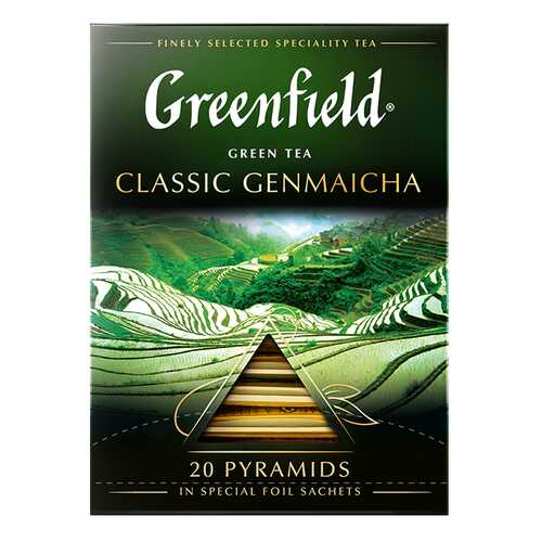 Чай зеленый в пирамидках Greenfield Classic Genmaicha 20 пакетиков в Несте Ойл