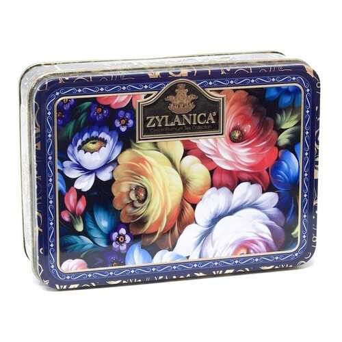 Чай Zylanica Blue шкатулка с цветами черный листовой Super Pekoe 100 г в Несте Ойл