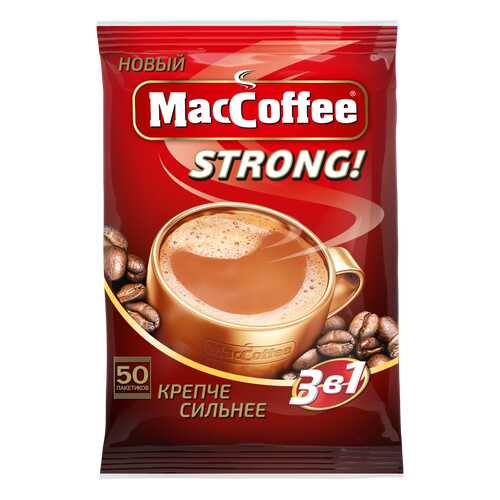Напиток кофейный растворимый т.з. MacCoffee (3 в 1) Strong, м/уп 16г*50*10 блок в Несте Ойл