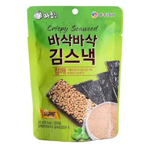 Чипсы хрустящие Marochip из морских водорослей с кунжутом 20 г в Несте Ойл