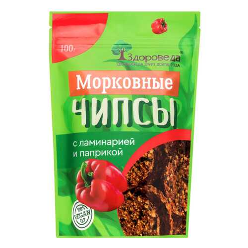 Чипсы морковные Здороведа с ламинарией и паприкой 100 г в Несте Ойл