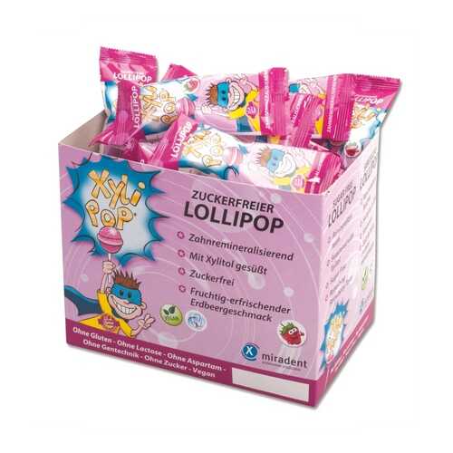 Леденец Miradent Xylitol Xylipop на палочке с ксилитом со вкусом клубники 50*6 г в Несте Ойл