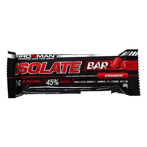 Батончик глазированный Ironman isolate bar клубника 45 г в Несте Ойл
