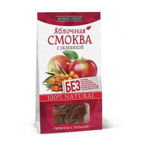 Яблочная смоква Живые снеки с облепихой 4*60 г в Несте Ойл
