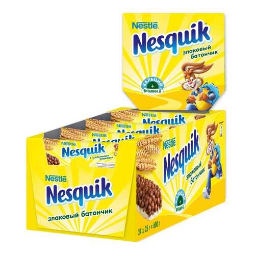 Злаковый батончик Nesquik с шоколадом 24 штуки по 25 г в Несте Ойл