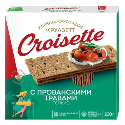 Хлебцы Круазетт тонкие ржано-пшеничные с прованскими травами 200 г в Несте Ойл