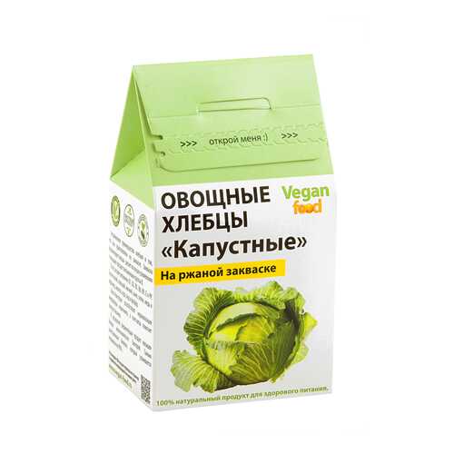 Хлебцы овощные Vegan-food на закваске капустные 100 г в Несте Ойл