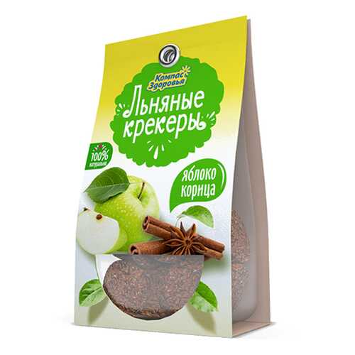 Крекеры льняные с яблоком и корицей Компас здоровья 50 г в Несте Ойл