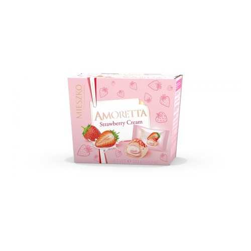 Конфеты вафельные Mieszko Amoretta с клубнично-йогуртовой начинкой в белой глазури 103г в Несте Ойл