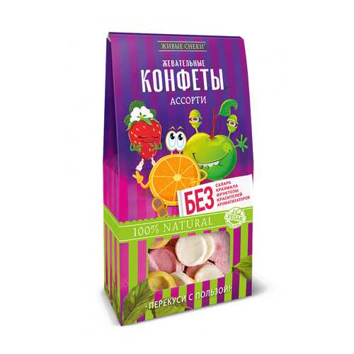 Жевательные конфеты Живые снеки Ассорти, 3 шт по 35г. в Несте Ойл