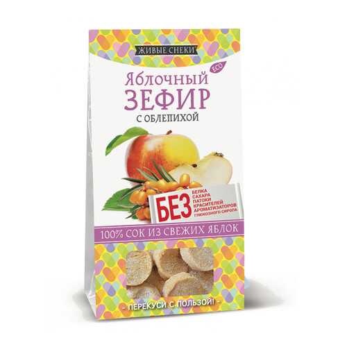 Зефир яблочный Живые снеки с облепихой 4*60 г в Несте Ойл