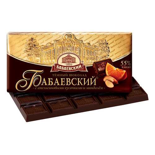 Шоколад Бабаевский 55% темный апельсин-миндаль 100 г в Несте Ойл