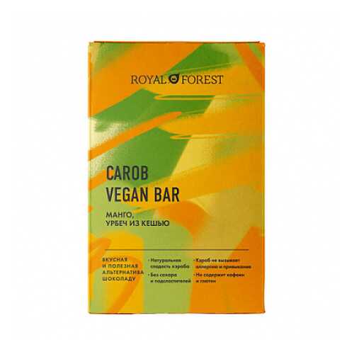 Шоколад Carob Vegan Bar Манго, урбеч из кешью Royal Forest 50 г в Несте Ойл
