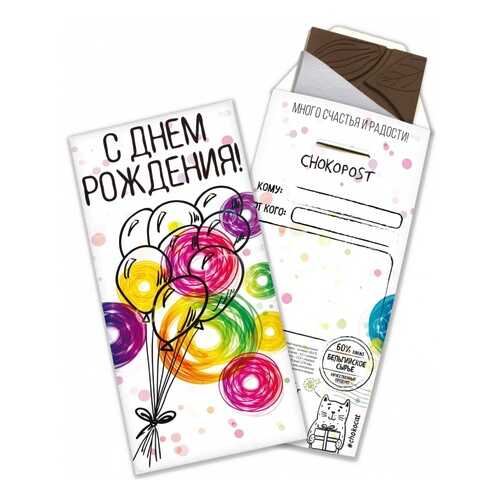 Шоколад Chokocat С днем рождения!, тёмный, конверт, 85 гр в Несте Ойл