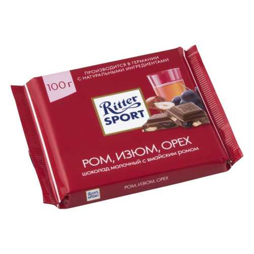 Шоколад молочный Ritter Sport ром изюм орех 100 г в Несте Ойл