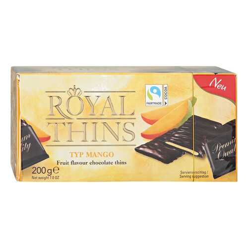 Шоколадные плитки Halloren Royal Thins темный cо вкусом манго 200г. в Несте Ойл