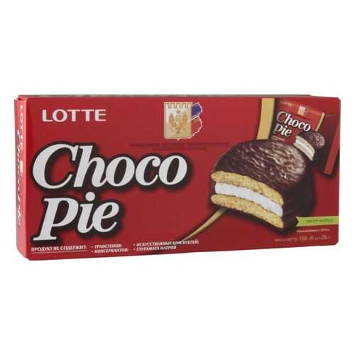 Пирожное choco pie Lotte в шоколаде 168 г в Несте Ойл