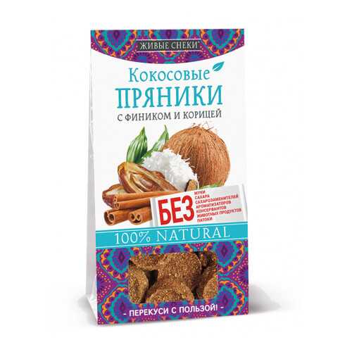 Пряники кокосовые Живые снеки «С фиником и корицей», 4 шт по 50г в Несте Ойл