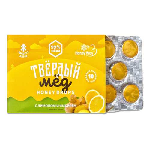 Карамель Твердый мед медовая с лимоном и имбирем 30 г в Несте Ойл