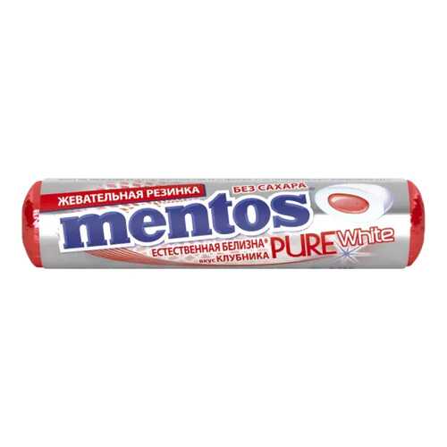 Жевательная резинка Mentos пьюр вайт клубника 15.5 г в Несте Ойл