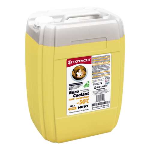 Охлаждающая жидкость TOTACHI NIRO EURO COOLANT OAT - Technology -50 C, 10л в Несте Ойл