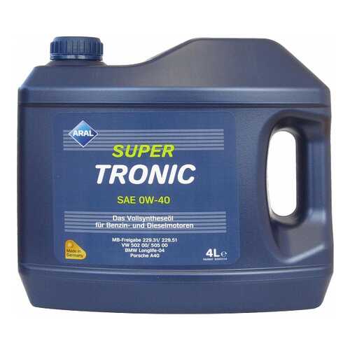 Моторное масло Aral SuperTronic 0W-40 4л в Несте Ойл