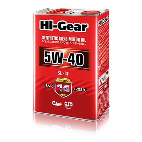 Моторное масло Hi-Gear SL/CF 5W-40 4л в Несте Ойл
