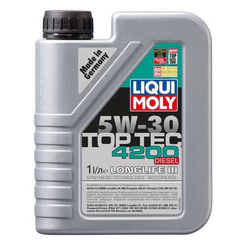 Моторное масло Liqui moly Top Tec 4200 Diesel 5w-30 1л в Несте Ойл