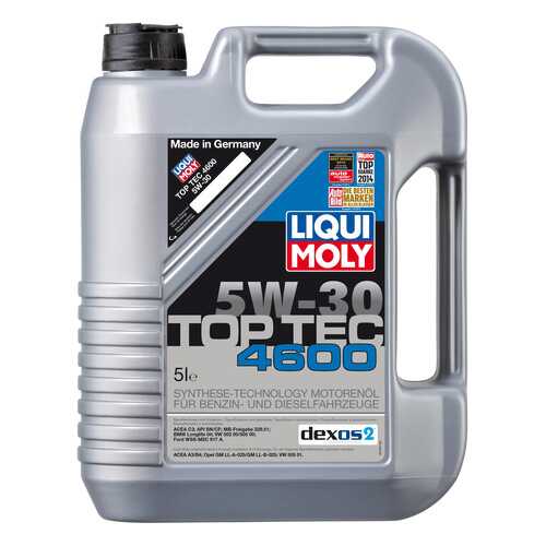 Моторное масло Liqui moly Top Tec 4600 5W-30 5л в Несте Ойл