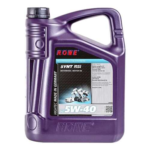 Моторное масло Rowe Hightec Synt RS 5W-40i 5л в Несте Ойл