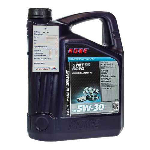 Моторное масло Rowe Hightec Synt RS HC-FO 5W-30 5л в Несте Ойл