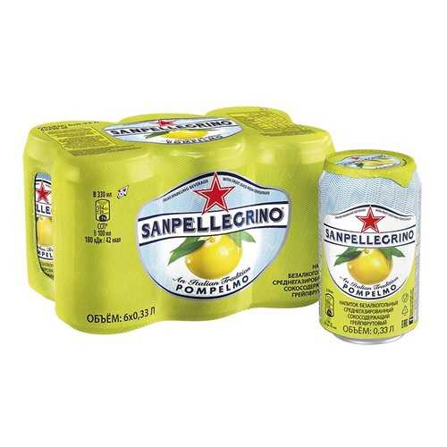 Напиток б/алк газ S.Pellegrino грейпфрут 0.33 л ал/б по 6 шт в Несте Ойл