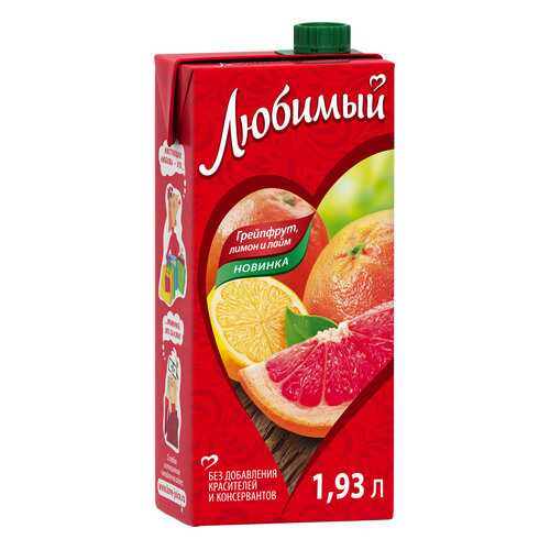 Напиток сокосодержащий Любимый грейпфрут-лимон-лайм 1.93 л в Несте Ойл