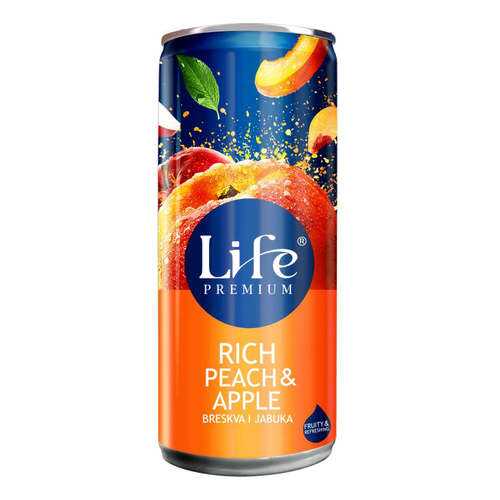 Сок яблочно-персиковый Life Premium Румяный персик 0.25 л в Несте Ойл